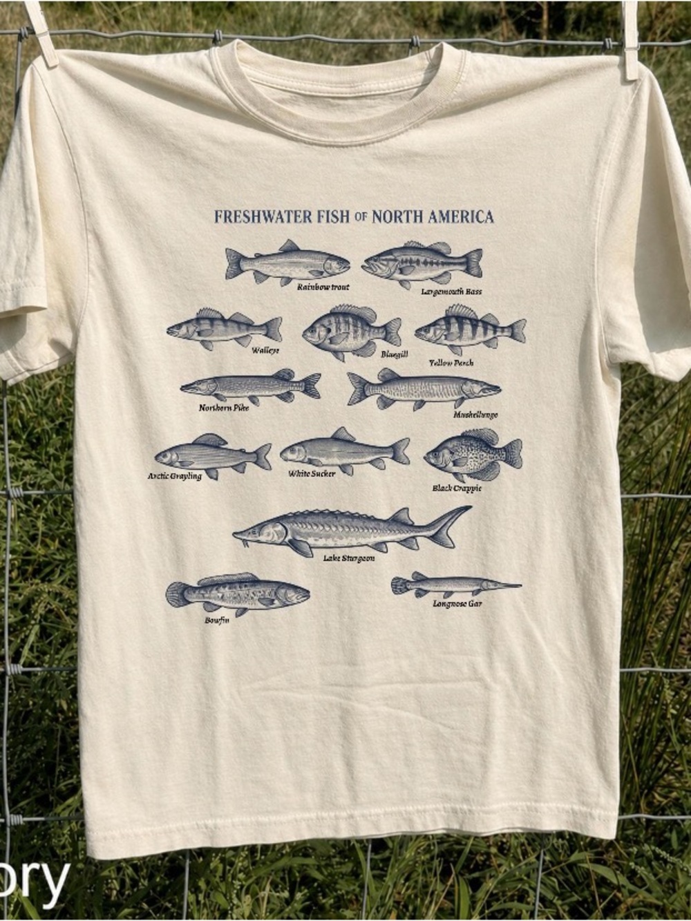 Freshwater Fish North America Shirt, Angler Wildlife Trout Bass Nature Field Tee